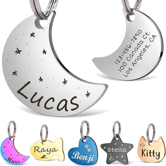 Anavia Small Size Dog Cat ID Tags, Small/XS Personalized Color Plated Stainless by Anavia