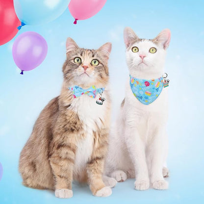 SCENEREAL Cat Bandana Collars for Birthday - Image 2