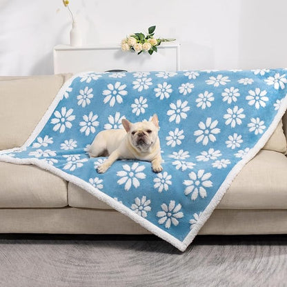 Waterproof Blanket for Dog Cat or Adult, Cute 3D Textured Flower Dog Blanket by Yaning