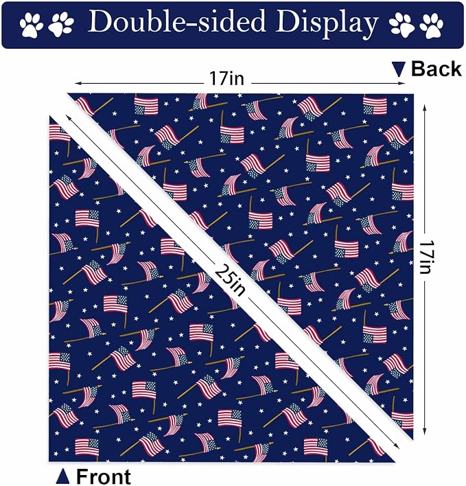 4th of July Dog Bandanas, Patriotic Pet Decorations 2 Pack, Adjustable - Image 5
