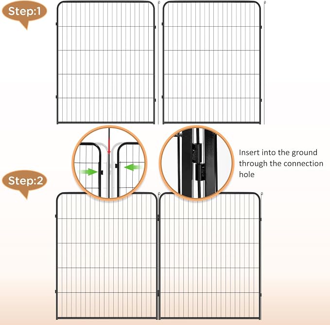 BestPet | Dog Playpen Extender | 40 Inch, 4 Panels | Heavy Duty Metal Pet - Image 2