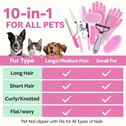 Bath Grooming Kit for Pets, Dog and Cat Grooming Supplies, Dematting Comb for - Image 7