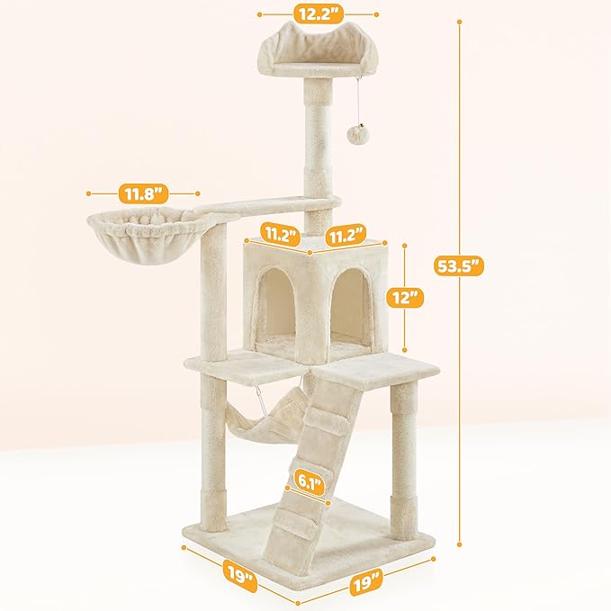 Yaheetech Cat Tree, 54in Tall Cat Tower - Image 3