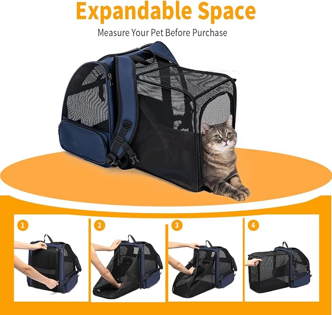 Cat Backpack，Expandable Cat Carrier Backpack, Dog Backpack Carrier and Pet - Image 9
