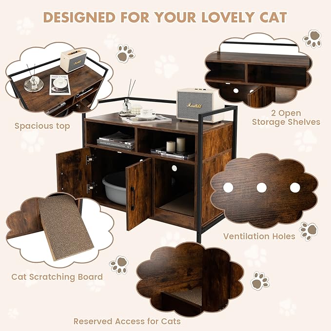 Giantex Cat Litter Box Enclosure - Image 4