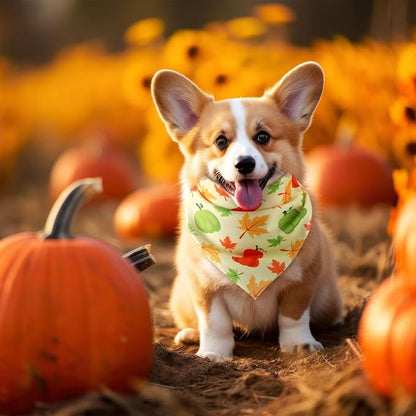 Weewooday 50 Pcs Thanksgiving Fall Dog Bandanas Bulk Pumpkin Maple Leaves - Image 4