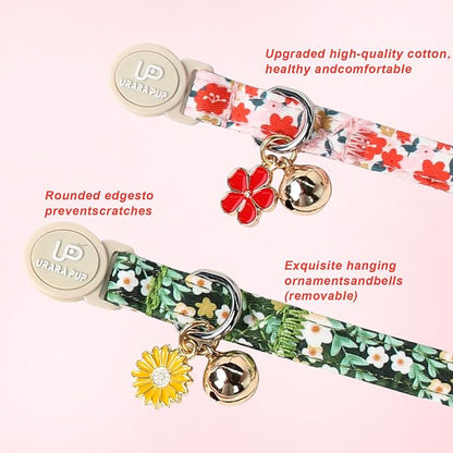 Cat Collar, Pretty Flower Kitten Collars - Image 3
