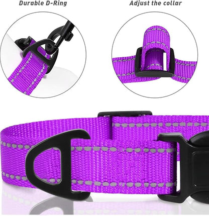 TagME Reflective Nylon Dog Collars, Adjustable Classic Pet Collar - Image 3