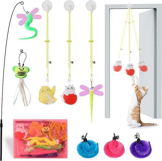 Interactive Cat Toys, 1 Interactive Wand, 8 Assorted Teaser Refills and 3 by Unknown