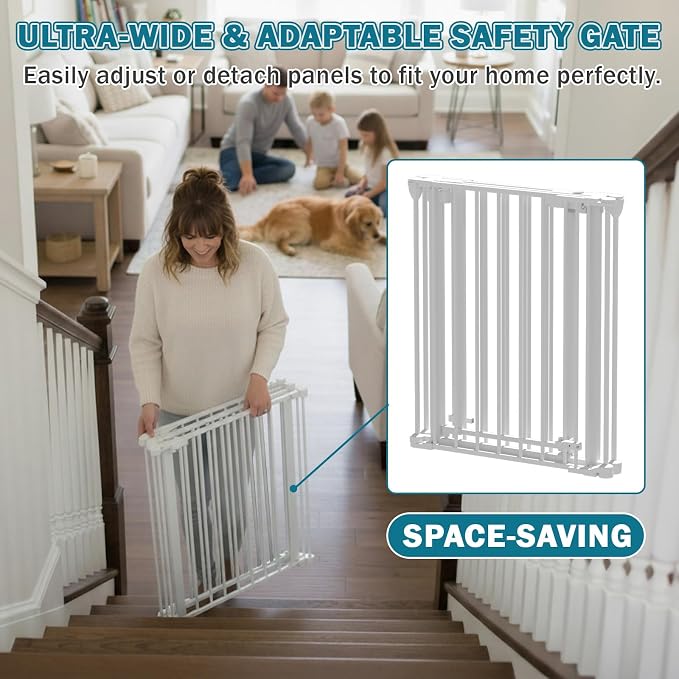 Mumeasy 80" Extra Wide Baby Gate - Image 6
