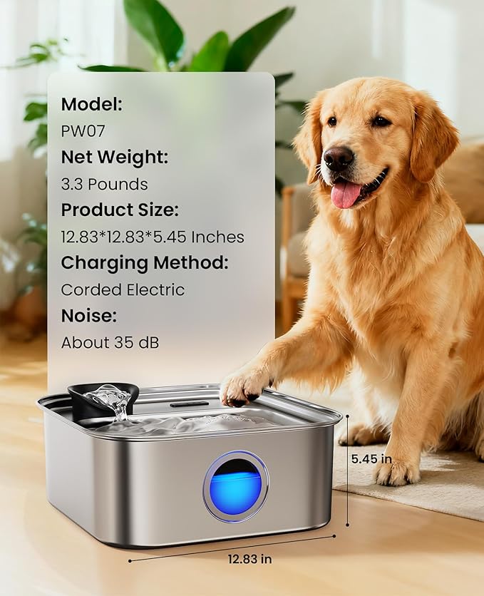oneisall Dog Water Fountain for Large Dogs, 10L/2.6Gal Dog Fountain Water Bowl - Image 7