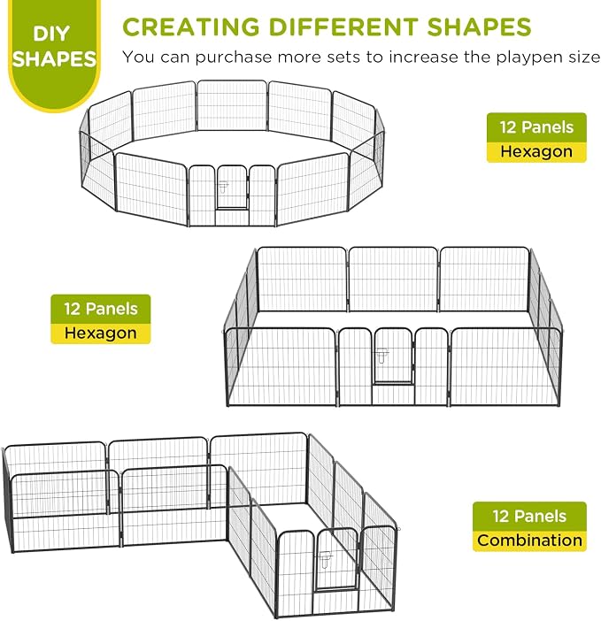 BestPet | Dog Playpen | 24 Inch, 12 Panels | Heavy Duty Metal Pet Exercise Pen - Image 4