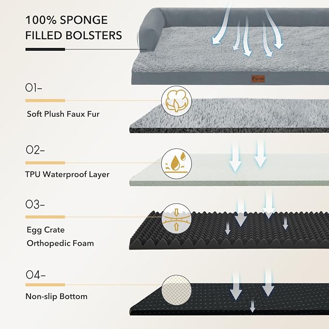 Orthopedic Dog Beds for Large Sized Dogs, Waterproof Egg Crate Foam Medium Dog - Image 7