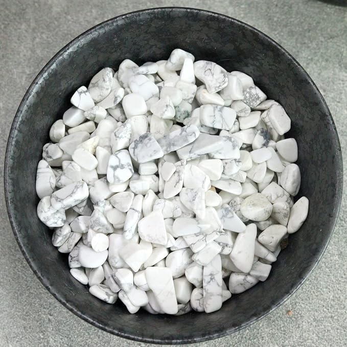 1lb Howlite Aquarium Gravel Rocks Natural Tumbled Healing Crystal Chips Bulk - Image 3
