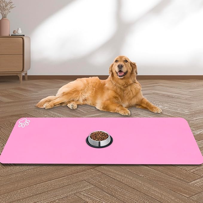 Large Pet Feeding Mat, Absorbent Quick Dry Dog Mat by yuzshin