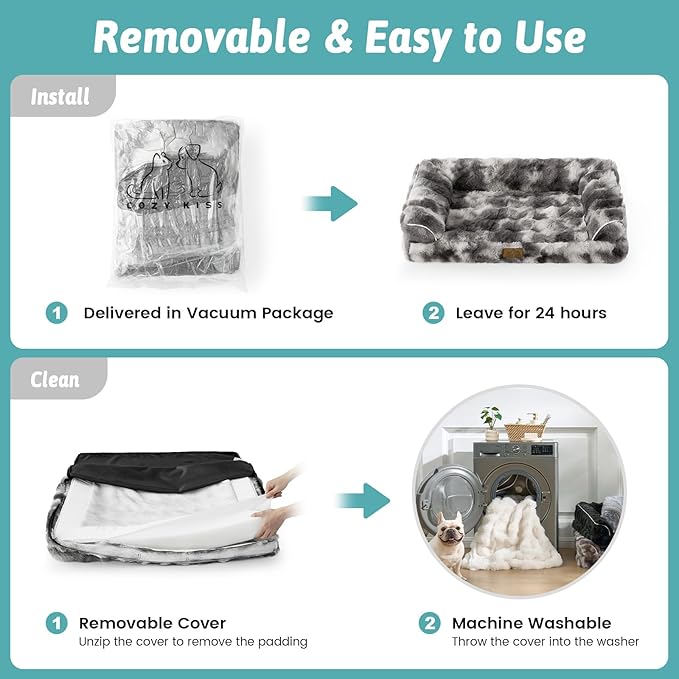 Faux Fur Orthopedic Dog Bed, Dog Bed - Image 6