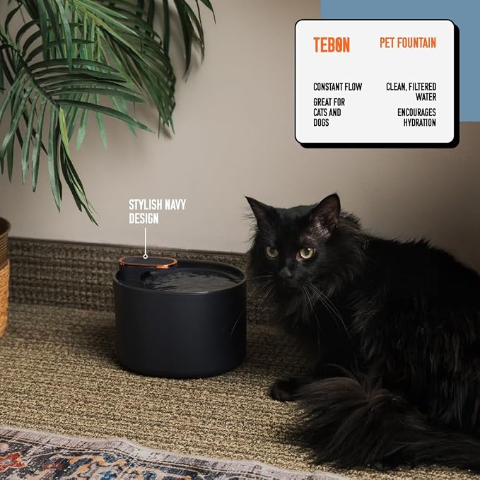 Tebon Cat Water Fountain – Automatic Pet Water Dispenser & Drinking Bowl – - Image 2