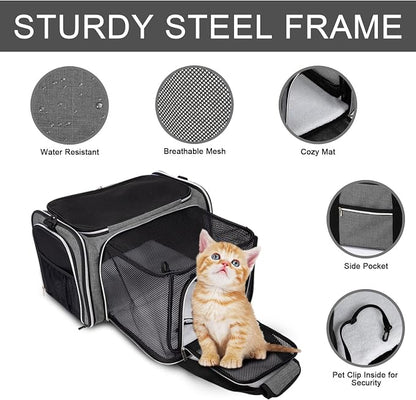 BAGLHER Cat Carrier Bag, Airline Approved Pet Carrier Soft Side Pet Travel 5 - Image 3
