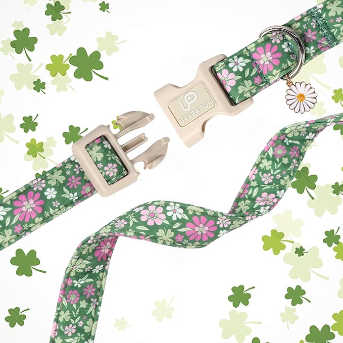 St. Patrick's Day Dog Collar, UP URARA PUP Shamrock Adjustable Pet Collar - Image 4