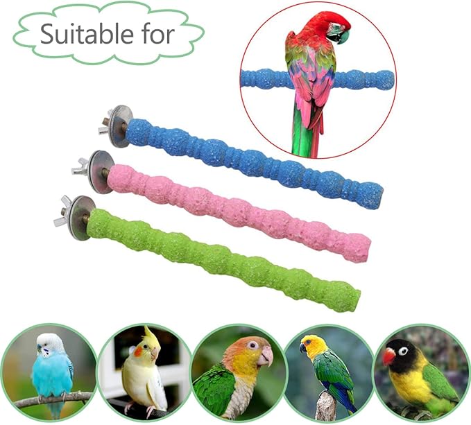 kathson 10PCS Bird Perch Parrot Stand Cage Accessories Natural Wooden Stick Paw - Image 7