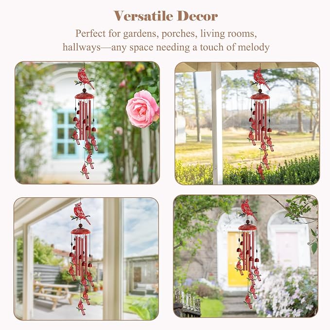 for Women Cardinal Wind Chimes for Outside, Decoration for Outdoor - Image 5