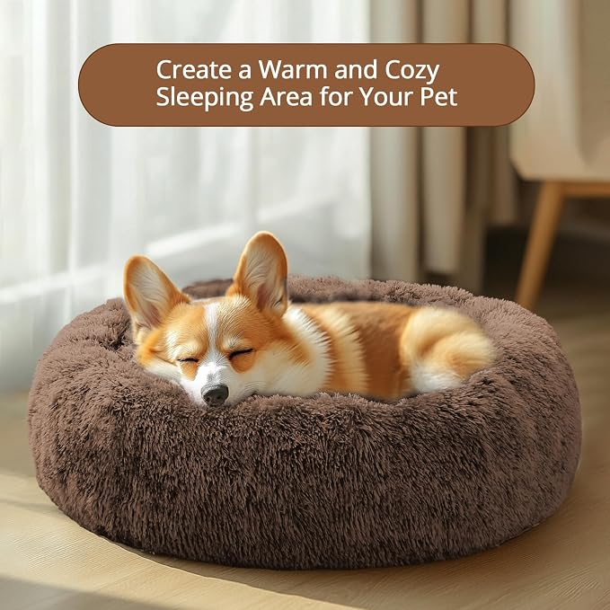 JOLLYVOGUE Calming Dog Bed Large Size Dog, Anti-Anxiety Donut Large Pet Bed - Image 4