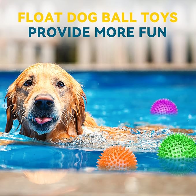 SHARLOVY 3.5” Large Dog Toys Ball, 6 Pack Squeaky oys, Durable - Image 8