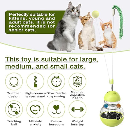 Cat Toy for Indoor Cats Wobble Treat Dispenser Ball Kitten Food Dispenser & - Image 2