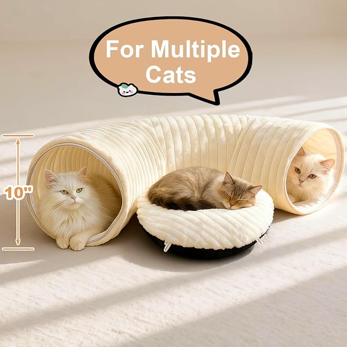 Cat Tunnel Bed with 40 Pcs Interactive Cat Toys, Cat Tube with Kitten Toys - Image 6