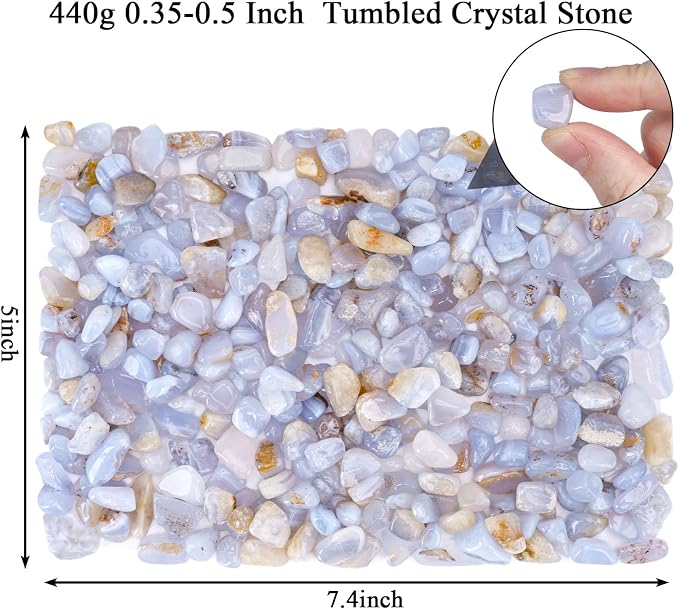 JOHOUSE Succulent Rocks, 1lb Light Blue Polished Pebbles - Image 5