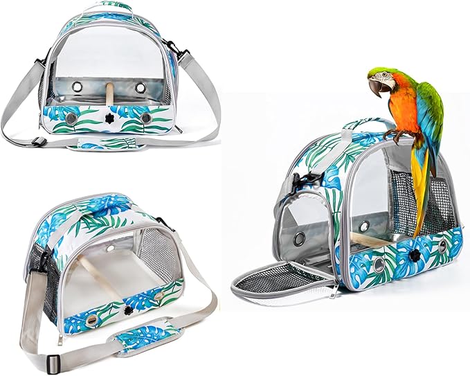 Small Bird Carrier Cage with Standing Perch & Tray Portable & Breathable Pet - Image 5