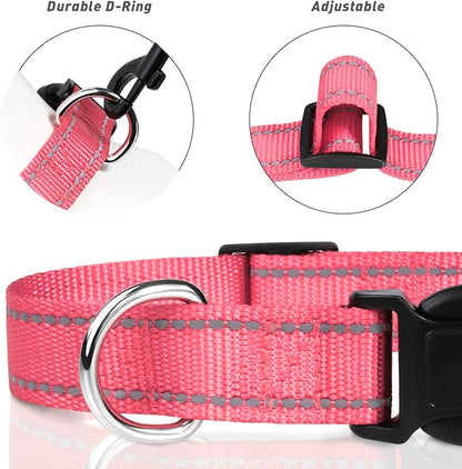 TagME Reflective Nylon Dog Collars, Adjustable Classic Pet Collar - Image 3