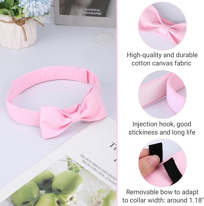 Segarty Dog Bow Ties for Large Dogs Neck Girth 16.5-21.3in, Adjustable Pink - Image 2
