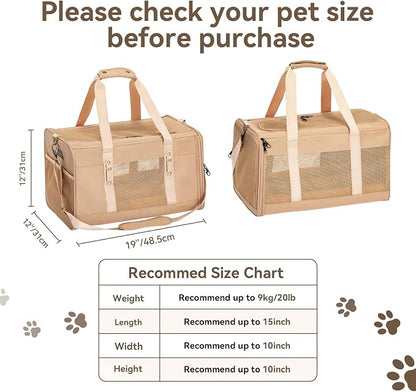 Petsfit 19x12x12 Pet Carrier for Large Cats, Soft-Sided Small Dog Travel Carrier - Image 4