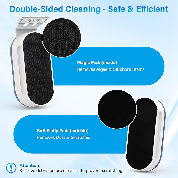 fishkeeper Magnetic Aquarium Glass Cleaner, Fish Tank Algae Scraper Cleaner - Image 2
