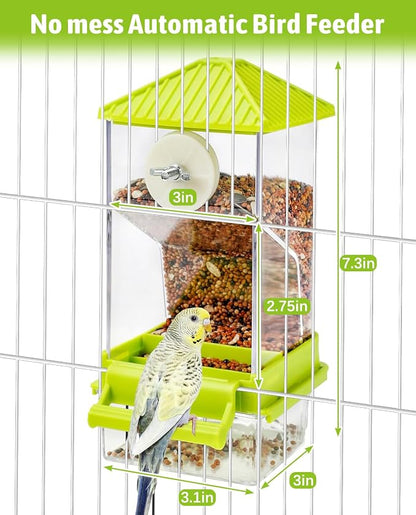 Hamiledyi Automatic Bird Feeder No Mess Bird Cage Feeder Seed Food Container - Image 2