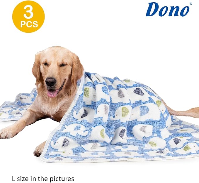 Dono 1 Pack 3 Dog Blankets, Soft Fluffy Fleece Pet Blanket Warm Sleep Mat Paw - Image 2