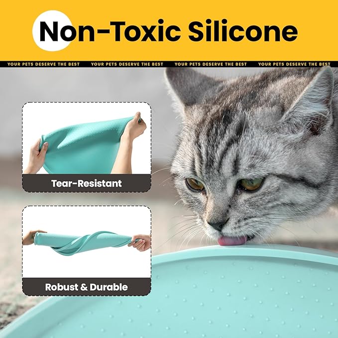 Dog Food Mat, Raised Edges Pet Food Mats - Image 3