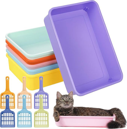 6 Set Small Cat Litter Box Kitten Litter Pan 12.3" x 8.5" x 2.7" Rabbit Plastic by Ysglory