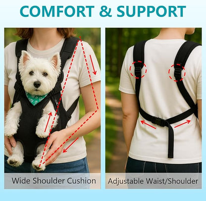 Dog Backpack Carrier, Adjustable Pet Front Carriers, Legs Out Carrying Sling - Image 6