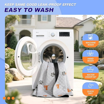 Washable Pee Pads for Dogs, 4 Pack Absorbent Reusable Training Dog Pads Pet - Image 6