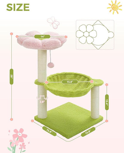 Flower Cat Tree, Large Hammock for Indoor Small Cats, Cute Cat Tree - Image 4