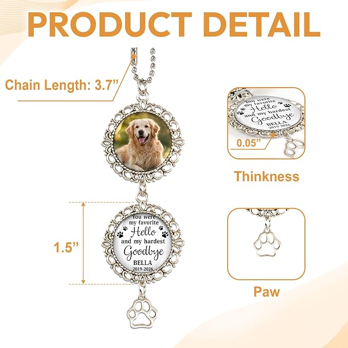 Hyturtle Personalized Pet Memorial Car Hanging Ornament - Image 4
