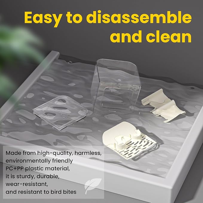 No Mess Automatic Bird Feeder, Transparent Seed Food Container, Bird Cage - Image 7