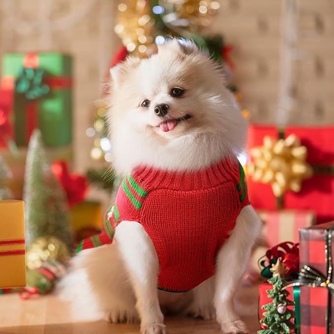 Dog Christmas Sweater Cute Snowman Puppy Cat Costume Boy Girls Xmas Holiday Pet - Image 7