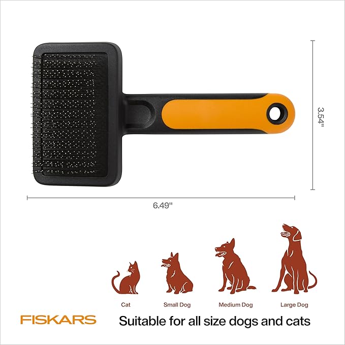 Fiskars Pet, Cat and Dog Brush, Fine Bristles & SoftGrip Handle - Image 6