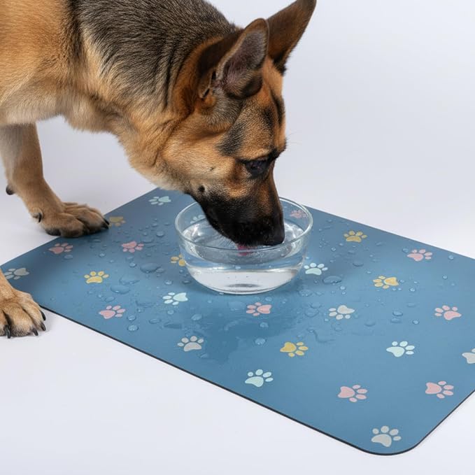 Cat Food Mat Absorbent Dog Mat for Food and Water Non Slip Quick Dry Dog Bowl - Image 2