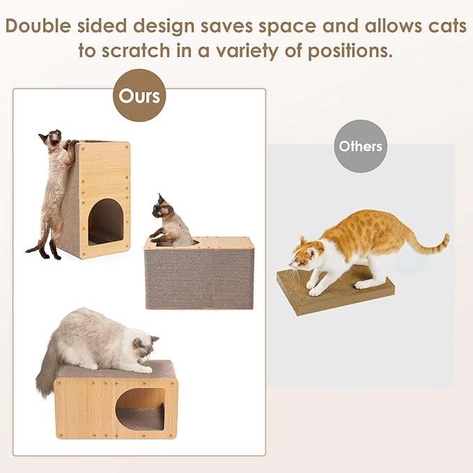 EHEYCIGA Cardboard Cat Scratcher House, 20-Inch Corrugated Cat Scratcher - Image 4