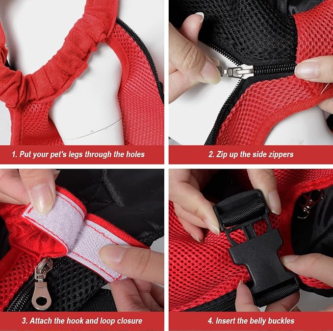 FEimaX Dog Carrier Backpack Pet Legs Out Front Cat Travel Bag, Adjustable Puppy - Image 5