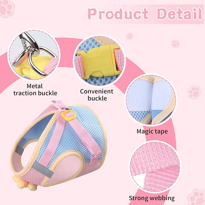 Cat Harness and Leash Set for Walking Escape Proof, Adjustable Kitten Harness - Image 7